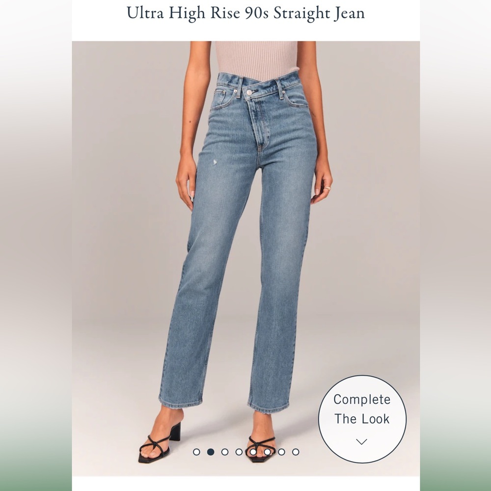 Abercrombie &fitch/ the 90s straight ultra high rise/ medium wash/ size 28/6R